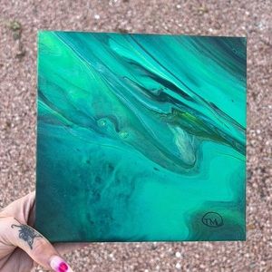 Earthy Tones Acrylic Pour Painting